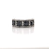 10K White Gold Ring with Black Diamonds