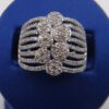 10K White Gold Cluster Flower Ring - Image 2