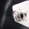 14K White Gold Channel Set Virgin Mary Diamond Ring - Image 3
