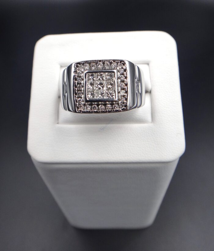 10K White Gold Prong Set Diamond Ring