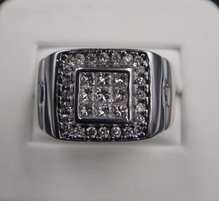 10K White Gold Prong Set Diamond Ring - Image 2