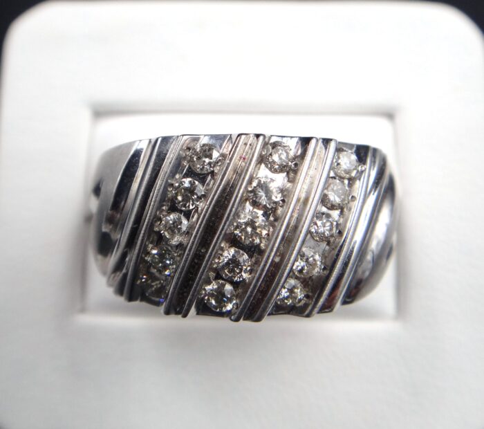 10K White Gold Channel Set Diamond Ring - Image 2