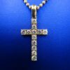 14K Yellow Gold Prong Set Cross Pendant - Image 2