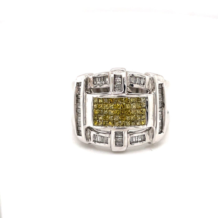 14K White Gold Yellow & White Gold Diamond Ring