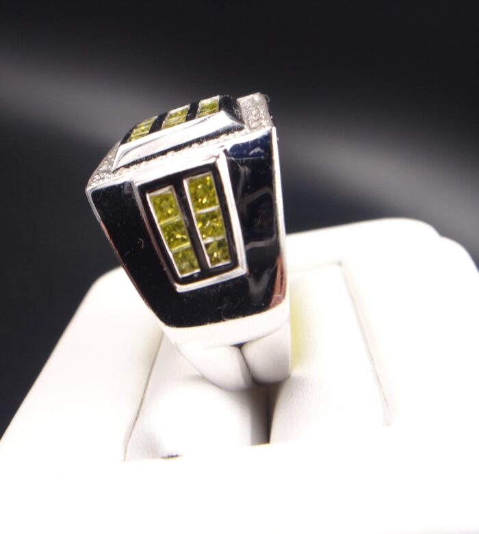 14K White Gold Yellow & White Diamond Ring - Image 2