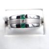 14K White Gold Emerald Diamond Ring - Image 2