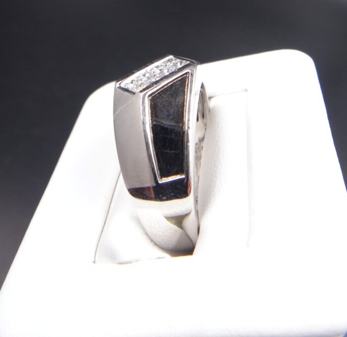 14K White Gold Diamond Ring with Black Rhodium - Image 2