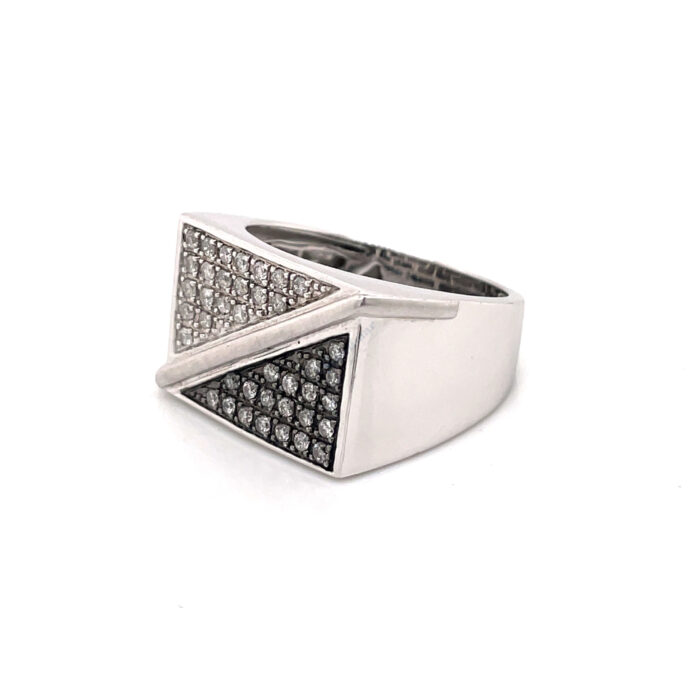 14K White Gold Diamond Ring with Black Rhodium - Image 2
