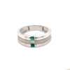 14K White Gold Emerald Diamond Ring