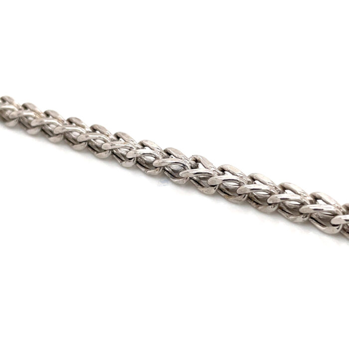 10K White Gold Franco Link Baby Bracelet