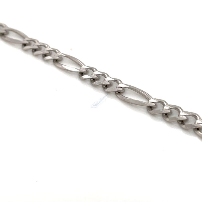 10K White Gold Figaro Link Bracelet