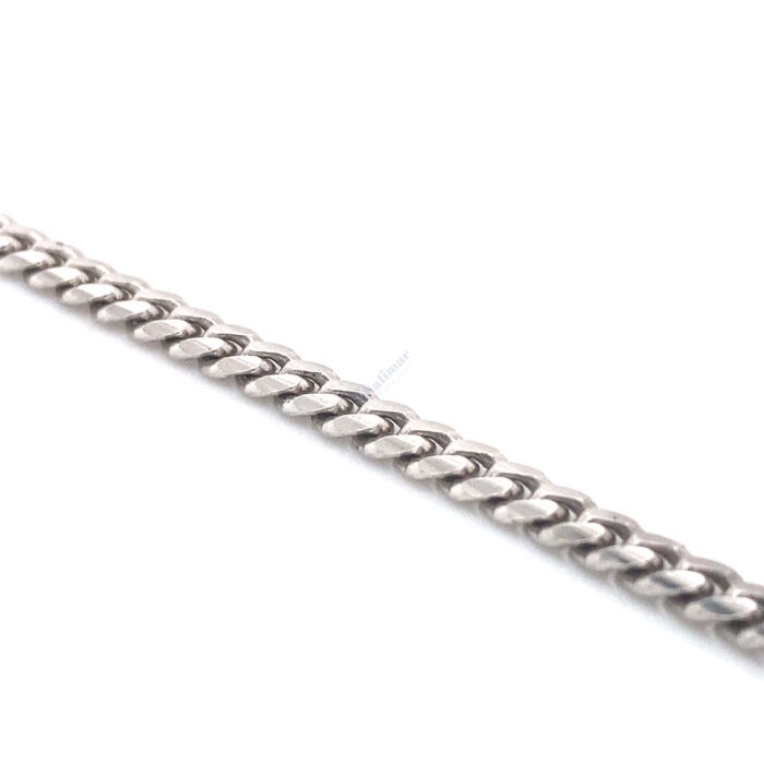 14K White Gold 3.25m Cuban Link Baby Bracelet