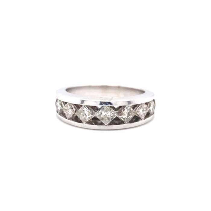 14K White Gold Channel Set Diamond Ring