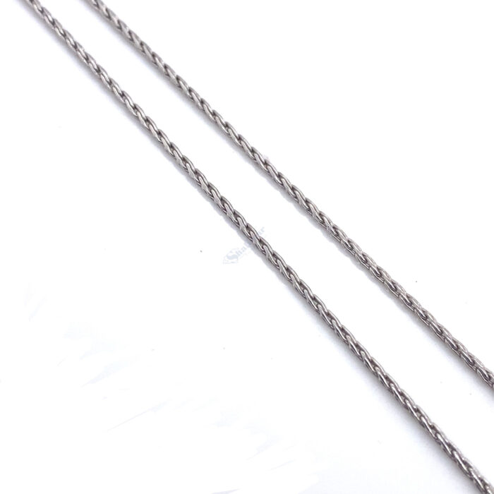 10K White Gold 1.2mm Parisian Wheat Necklace