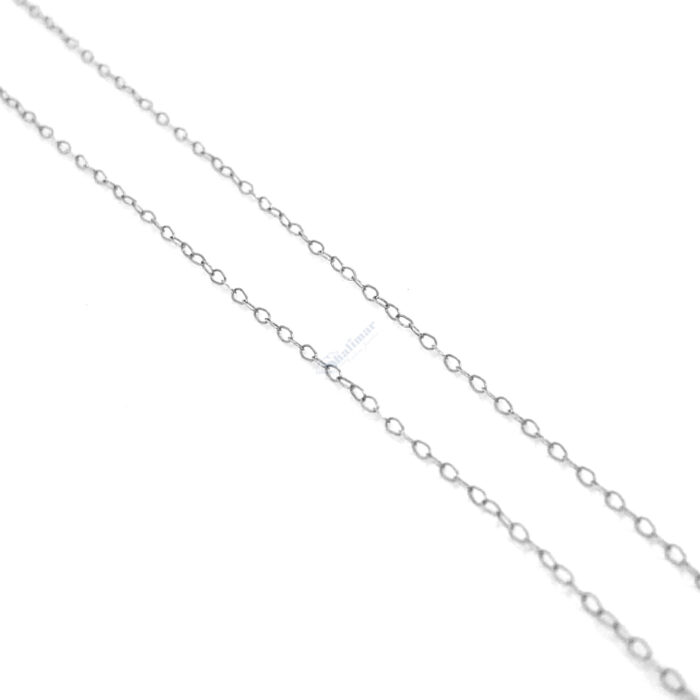 14K White Gold Fine Curb Link Necklace