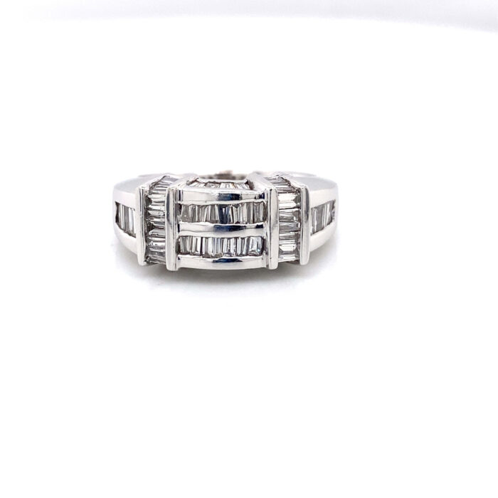 14K White Gold Channel Set Diamond Ring