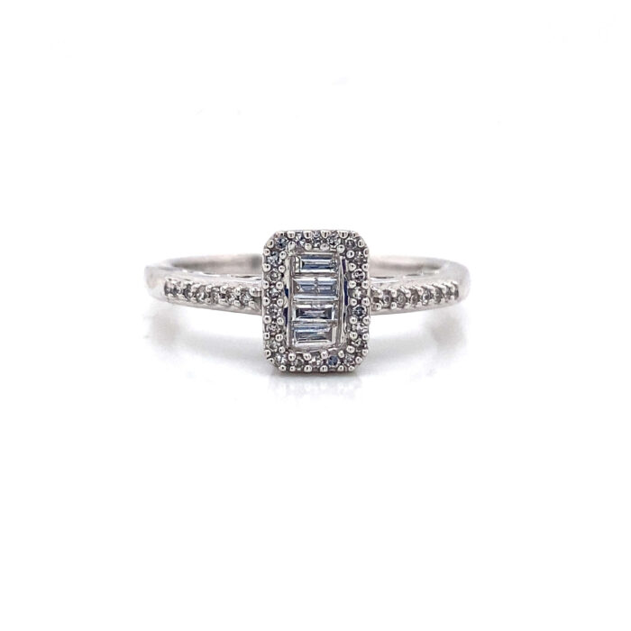 14K White Gold Channel Set Diamond Ring