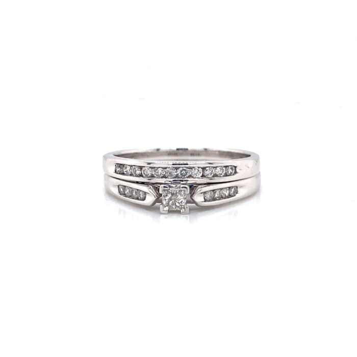 14K White Gold Prong Set Diamond Ring