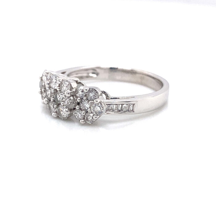 14K White Gold Prong Set Diamond Ring - Image 2