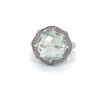 14K White Gold Green Amethyst & Diamond Ring