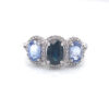 14K White Gold Sapphire & Tanzanite Diamond Ring