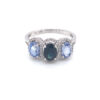 14K White Gold Sapphire & Tanzanite Diamond Ring - Image 2