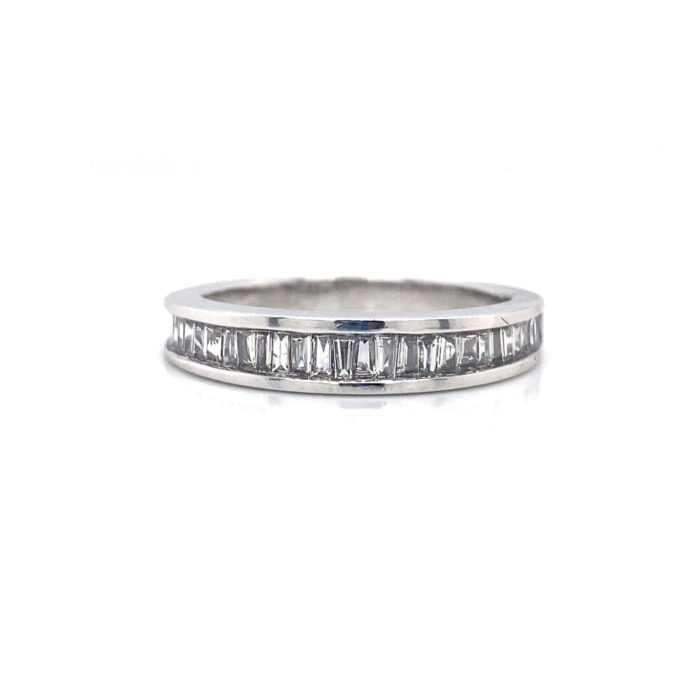 14K White Gold Channel Set Diamond Ring