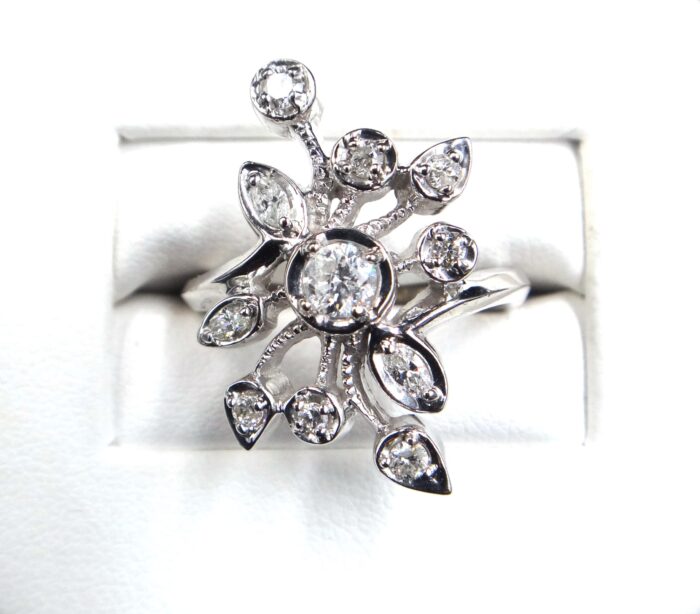 14K White Gold Prong Set Diamond Ring - Image 2