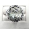 14K White Gold Green Amethyst & Diamond Ring - Image 2