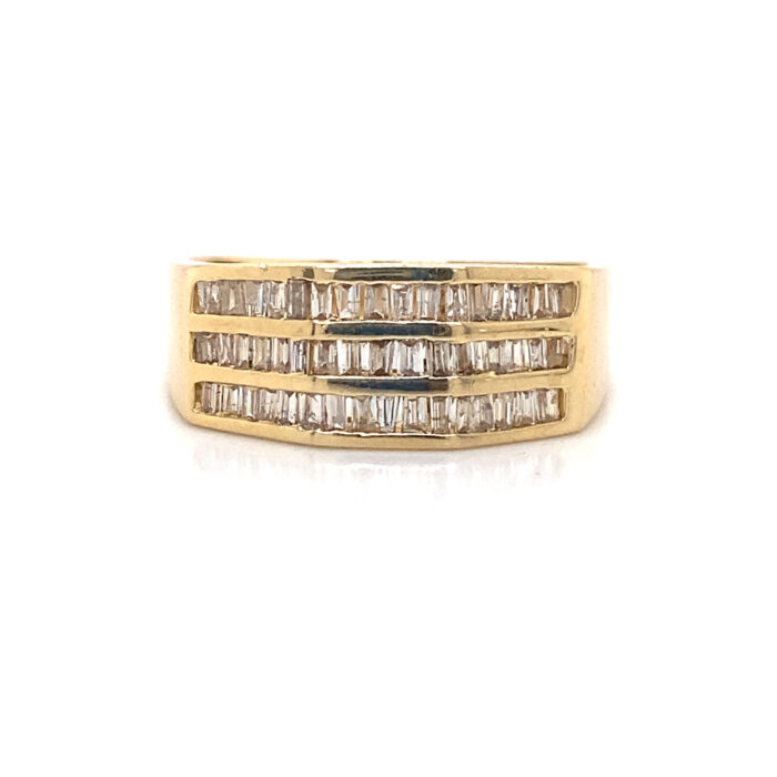 14K Yellow Gold Channel Set Diamond Ring