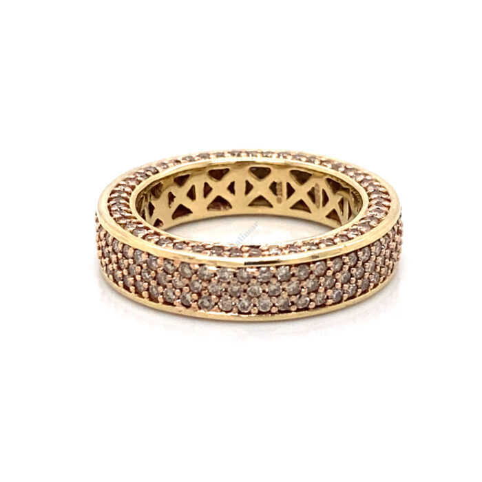 10K Yellow Gold Chocolate Diamond Eternity Band - Image 2