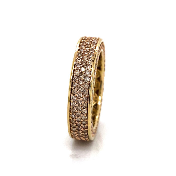 10K Yellow Gold Chocolate Diamond Eternity Band
