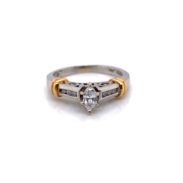 Platinum & 18K Yellow Gold Diamond Ring