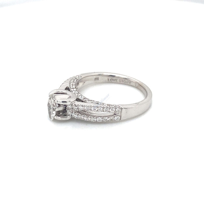 14K White Gold Prong Set Diamond Ring - Image 2