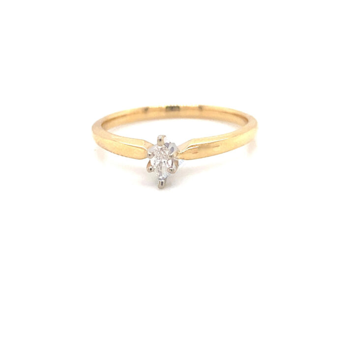 14K Yellow Gold Prong Set Diamond Ring