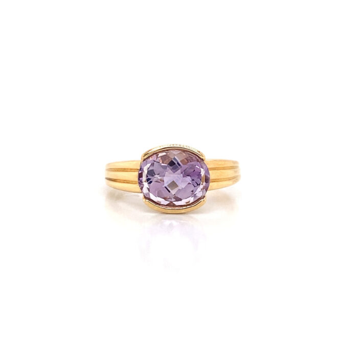 14K Yellow Gold Amethyst Ring