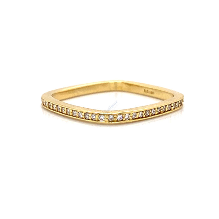 18K Yellow Gold Pave Set Diamond Eternity Band