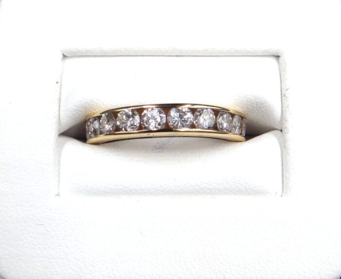 14K Yellow Gold Channel Set Diamond Band - Image 2