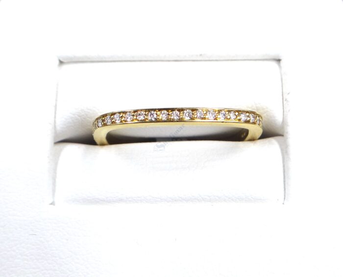 18K Yellow Gold Pave Set Diamond Eternity Band - Image 2