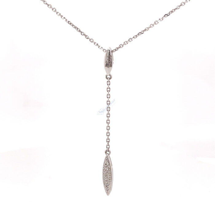 18K White Gold Dangle Diamond Nacklace