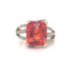 10K Yellow Gold Orange Topaz & Diamond Ring