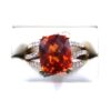 10K Yellow Gold Orange Topaz & Diamond Ring - Image 2