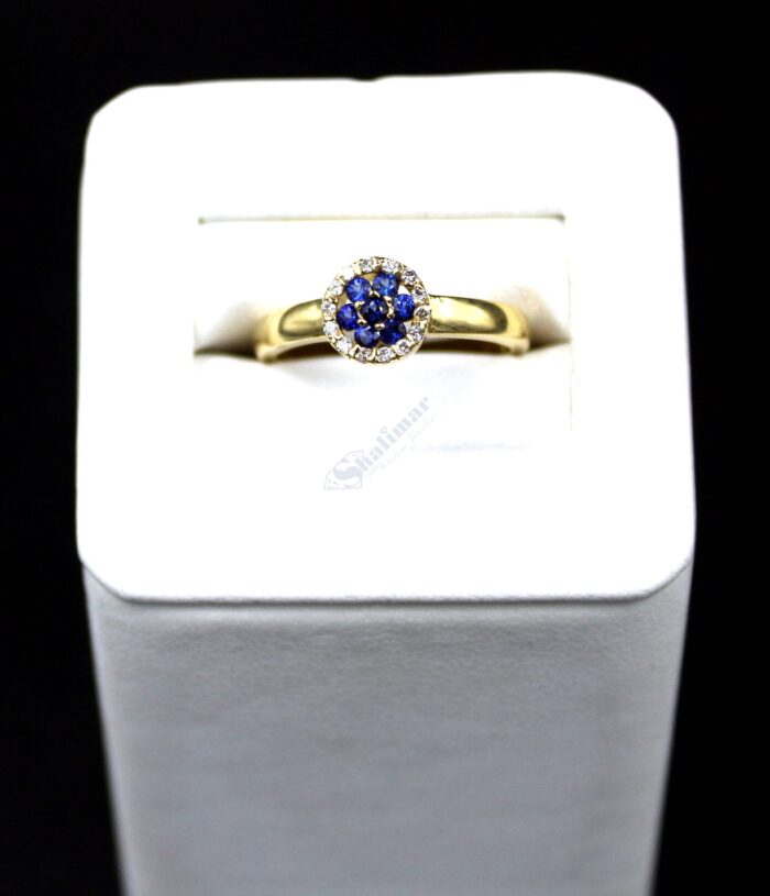 14K Yellow Gold Sapphire & Diamond Ring
