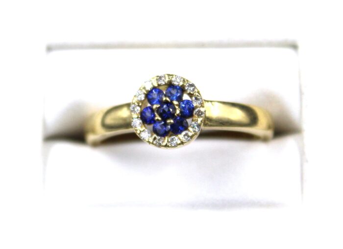 14K Yellow Gold Sapphire & Diamond Ring - Image 2