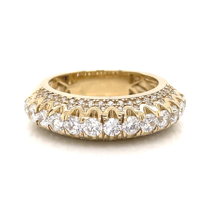 10K Yellow Gold Cubic Zirconia Tennis Ring