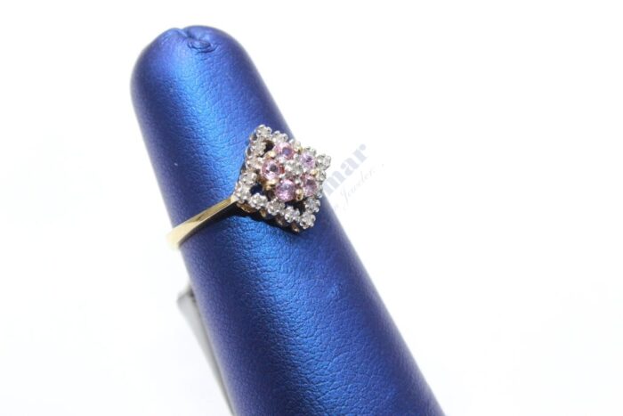 14K Yellow Gold Sapphire Diamond Ring - Image 2