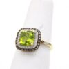 10K Yellow Gold Peridot & Diamond Ladies Ring