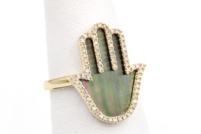 14K Rose Gold Hamsa Hand Ladies Ring