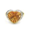 14K Yellow Gold Genuine Citrine & Diamond Ladies Ring - Image 2