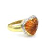 14K Yellow Gold Genuine Citrine & Diamond Ladies Ring